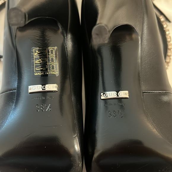 GUCCI Black Heels with Rhinestone Ankle Strap - Picture 7 of 7